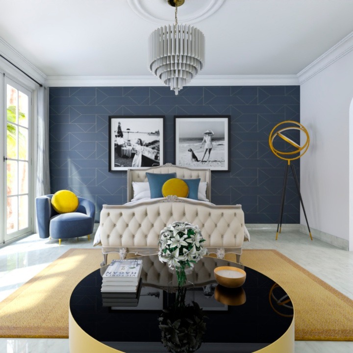 Exquisit Hollywood Regency bedroom