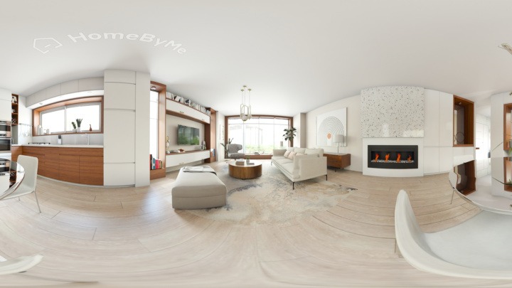 A 360° picture taken on homebyme of a mid-century modern living room