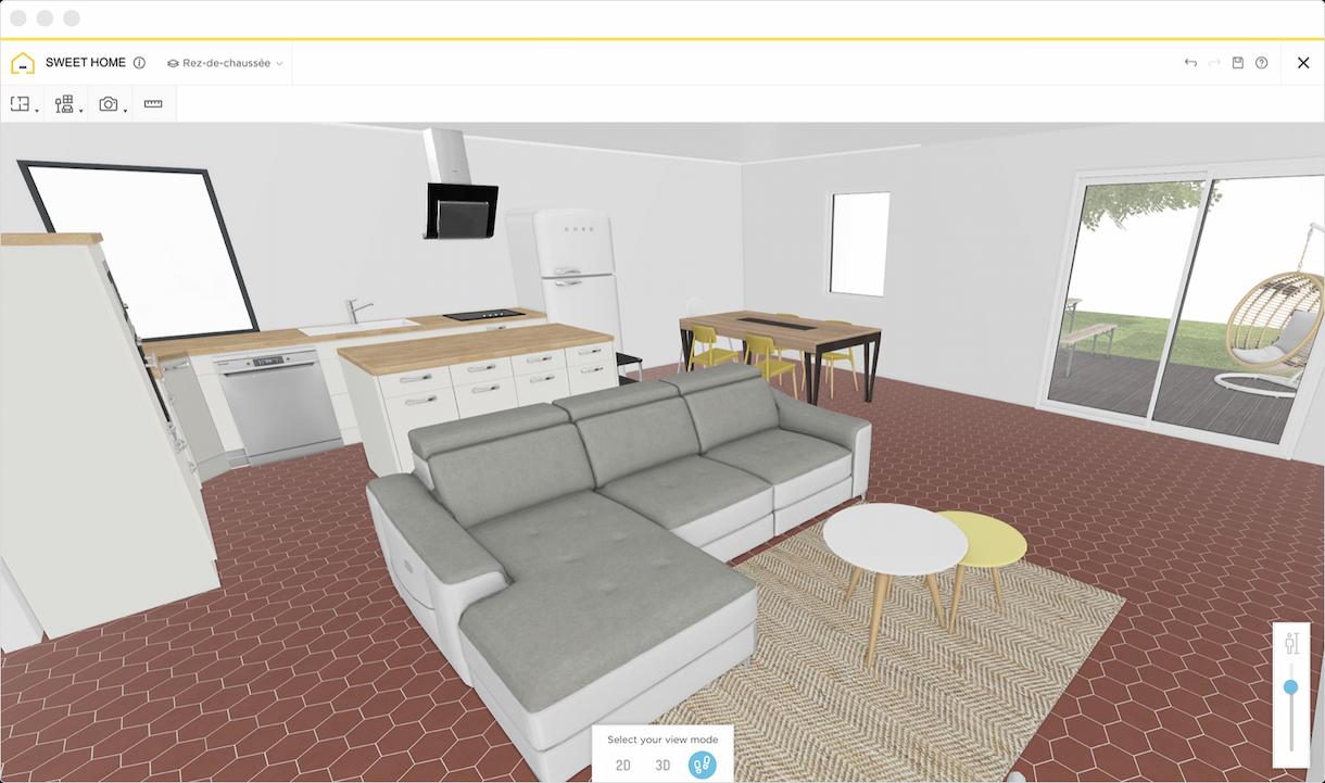 A 3D modelled living room on Homebyme