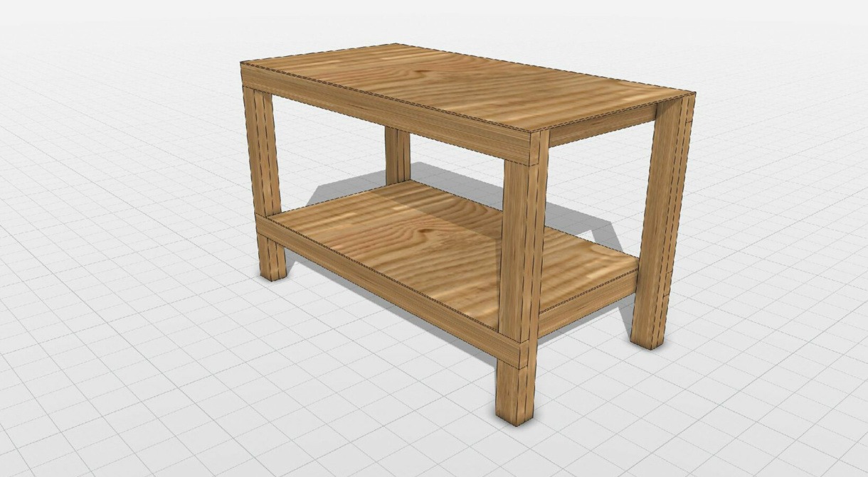 Wooden table made with 3DByMe - 3D planner view