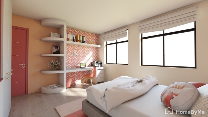 Modern pink teen bedroom